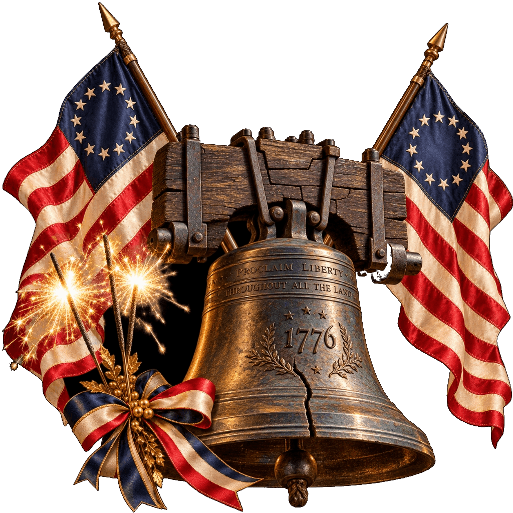 Liberty Bell 1776 with Celebration Sparklers