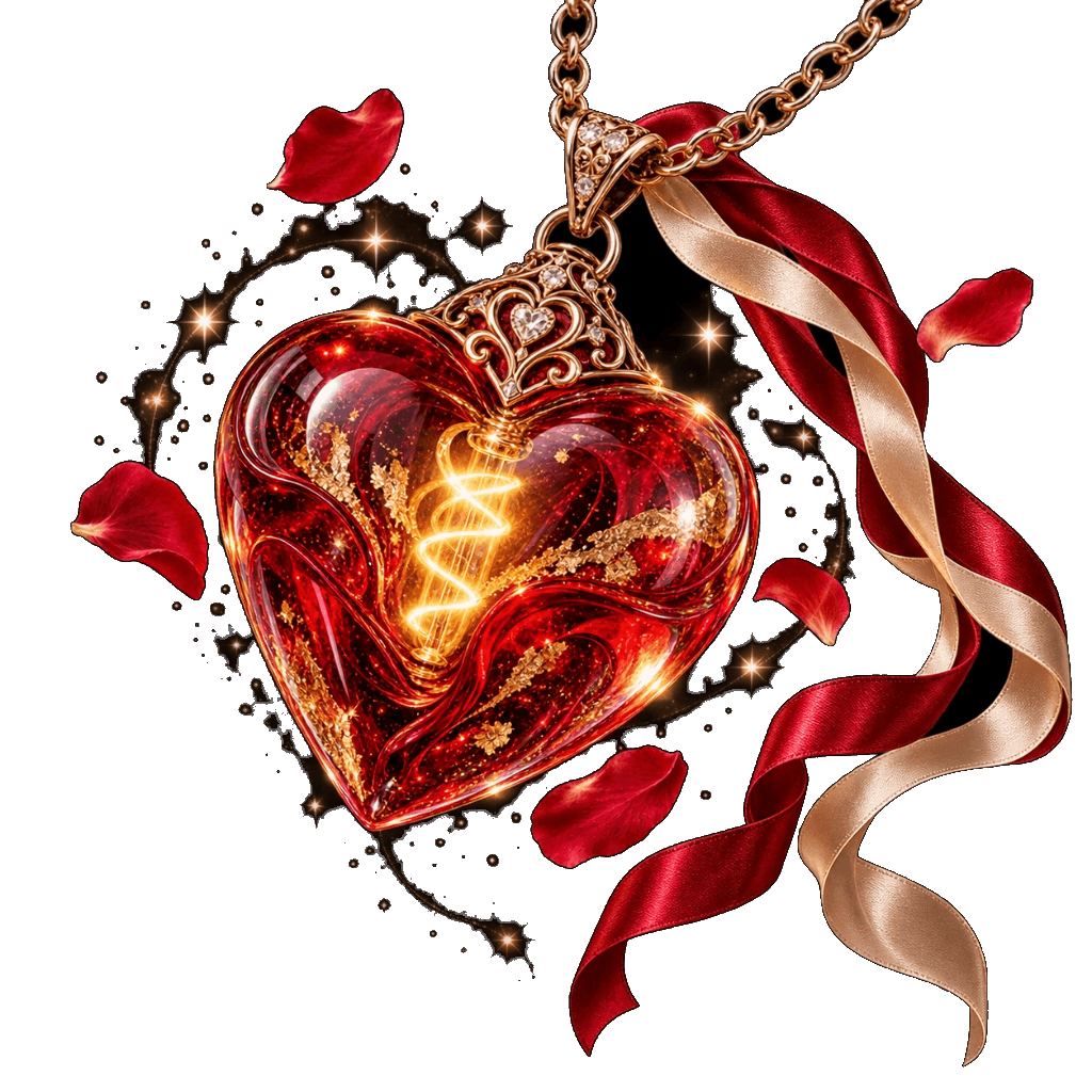 Hand-Blown Murano Glass Heart Locket